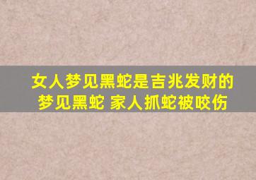 女人梦见黑蛇是吉兆发财的梦见黑蛇 家人抓蛇被咬伤